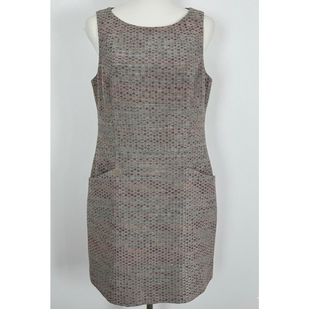 Brooks Brothers Ponte Tweed Sheath Dress Quiet Luxury Tailored Mod 60s Scandi 14